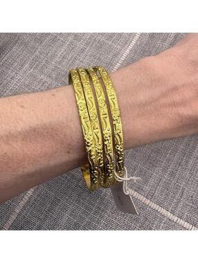 Vestopazzo Gold Tone Multi Strand Cuff Bracelet Made In Italy